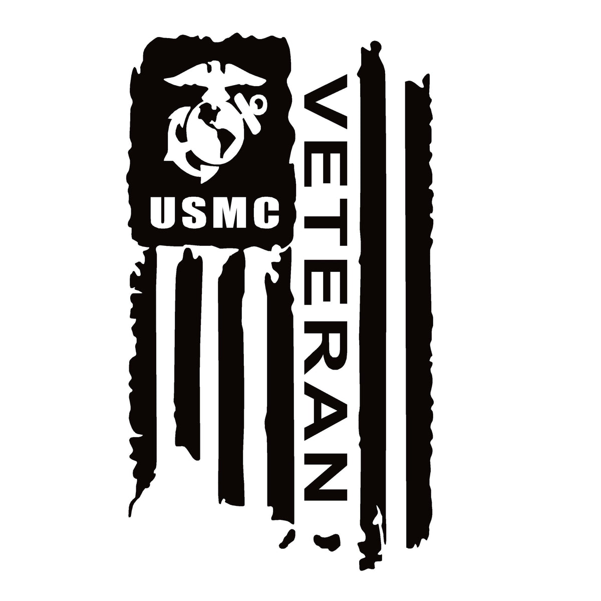 Veteran Flag Sticker – USMC Patriotic Decal for Car, Truck, or Laptop - 7408
