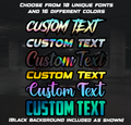 Custom Text Decals w/ Black Background