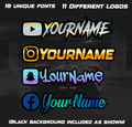 Custom Social Media Decal w/ Black Background